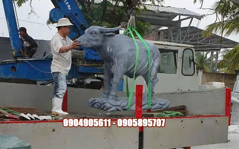 điêu khắc tượng trâu đá mỹ nghệ