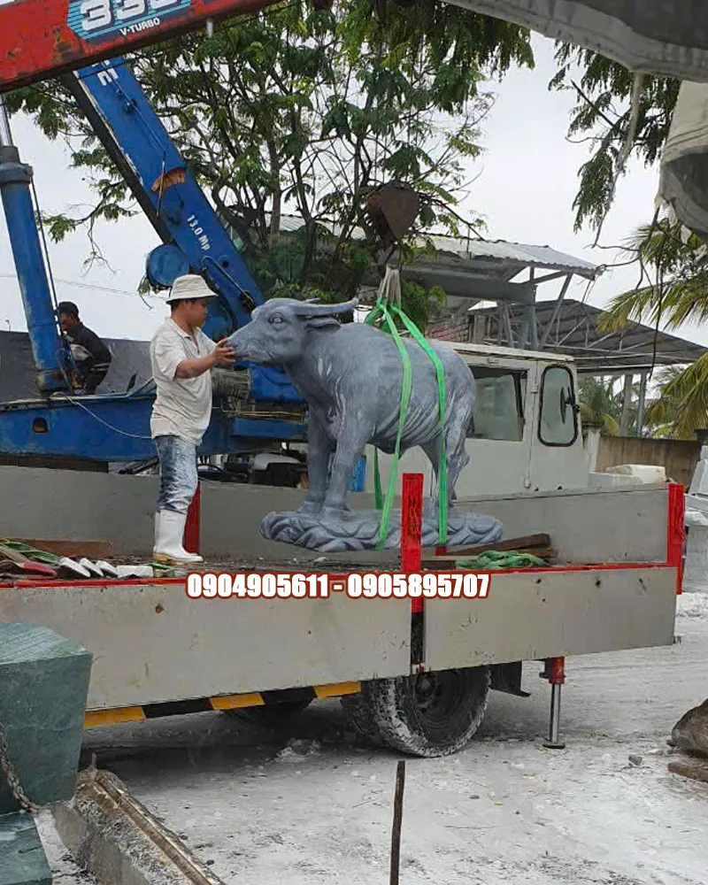 điêu khắc tượng trâu đá mỹ nghệ