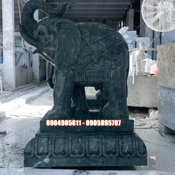 tượng voi đá xanh 1m